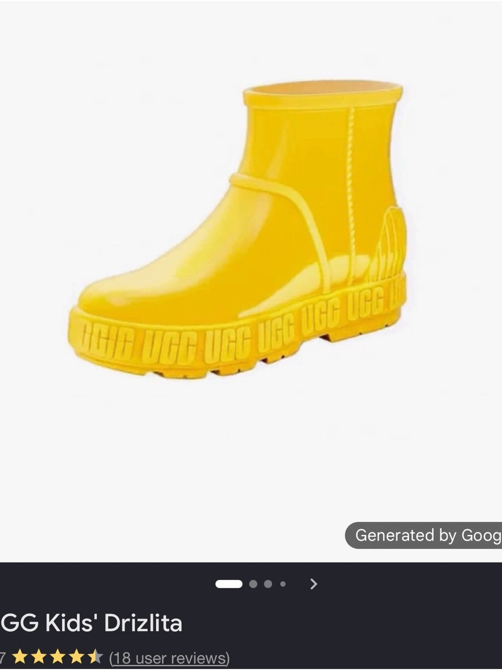 UGG Kids' Drizlita Bright Yellow Waterproof Boot (New without tags)